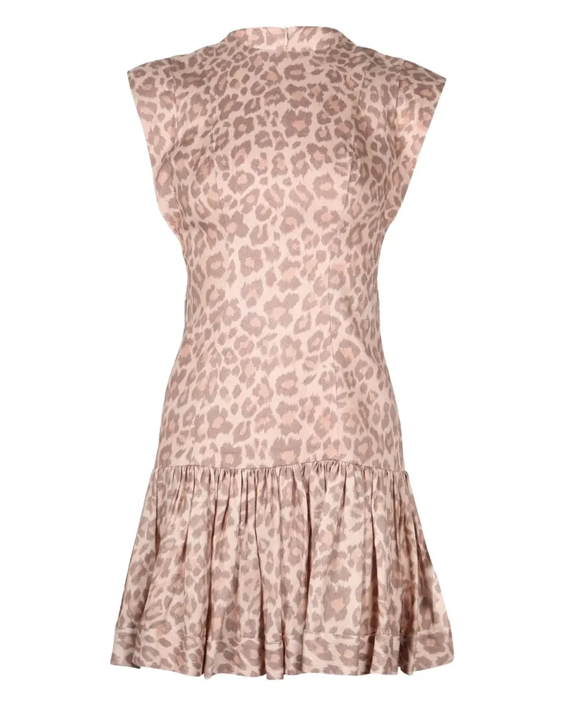 Zimmermann leopard-print ruffled dress - Rosa Rosa