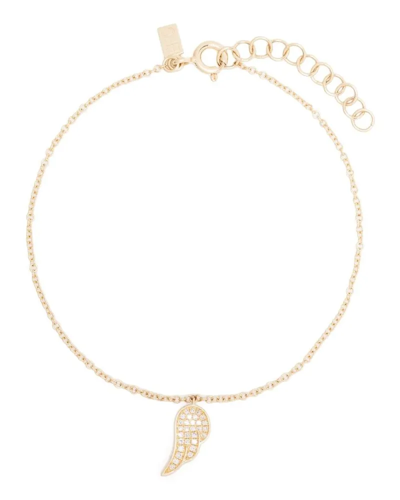 EF Collection 14kt Angel Wing Gelbgoldarmband mit Diamanten Gold