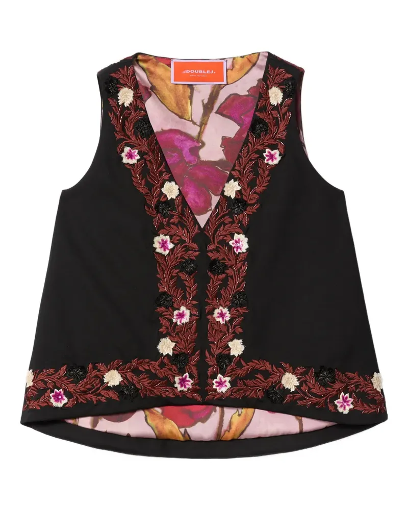 La DoubleJ Scala Oberteil mit V-Ausschnitt - Schwarz Schwarz