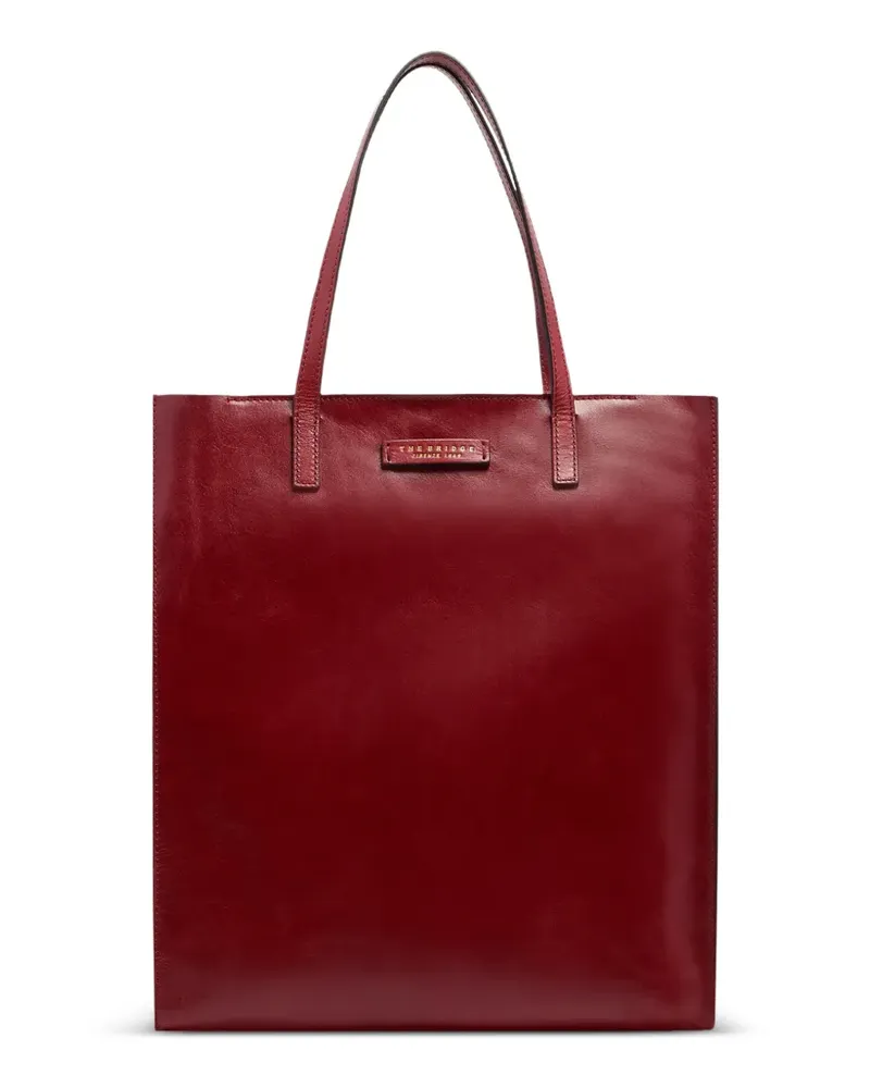 The Bridge Mirra logo-plaque leather tote bag - Rot Rot