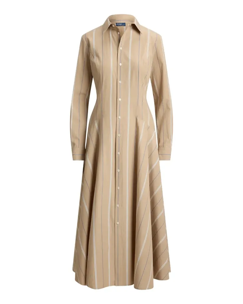 Ralph Lauren Gestreiftes Hemdkleid mit Einsätzen - Nude Nude