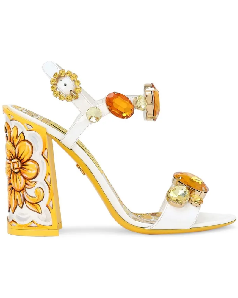 Dolce & Gabbana Keira Sandalen aus Leder 105mm - Gelb Gelb