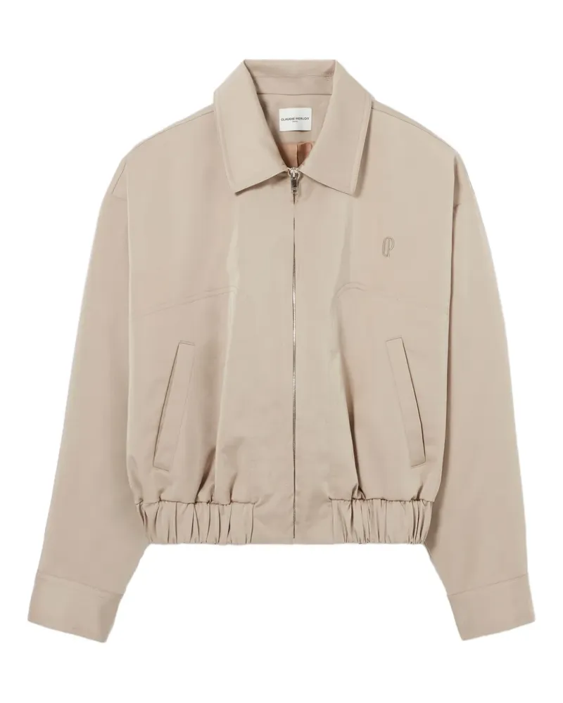 Claudie Pierlot logo-embroidered zip-up jacket - Nude Nude