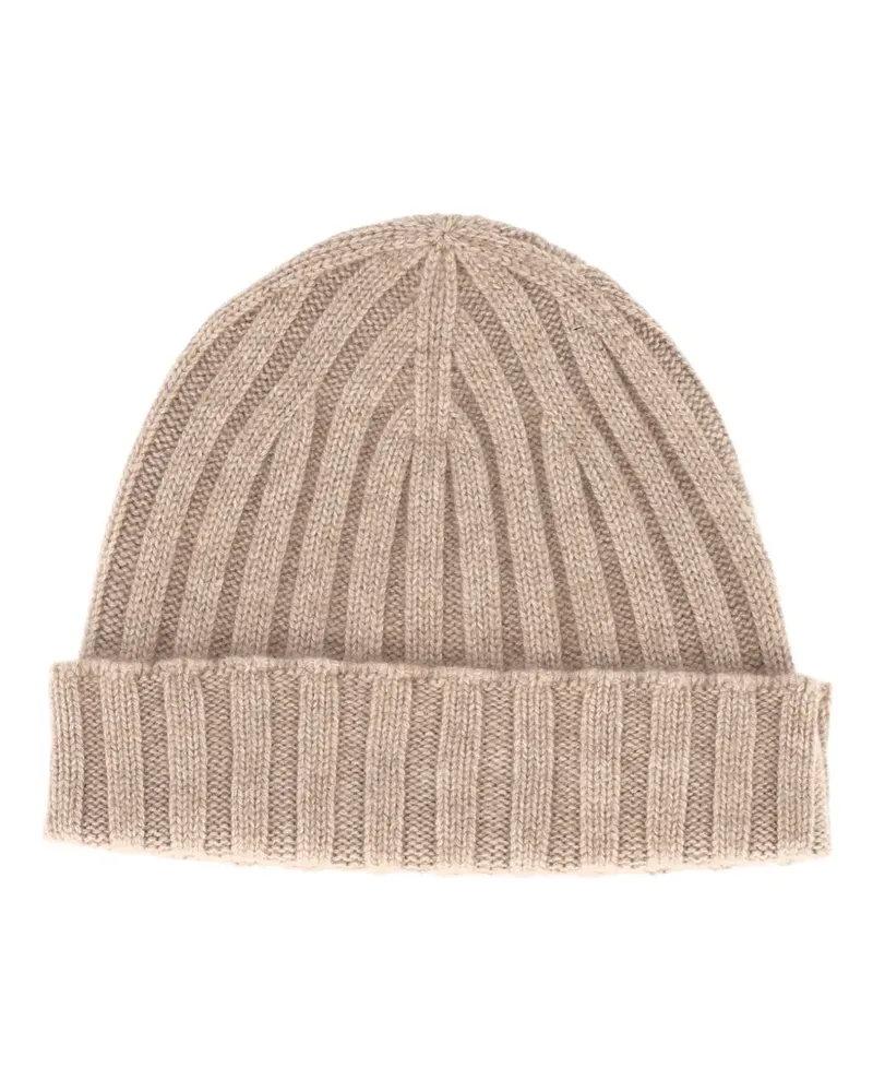 Filippo de Laurentiis Gerippte Beanie aus Kaschmir - Nude Nude