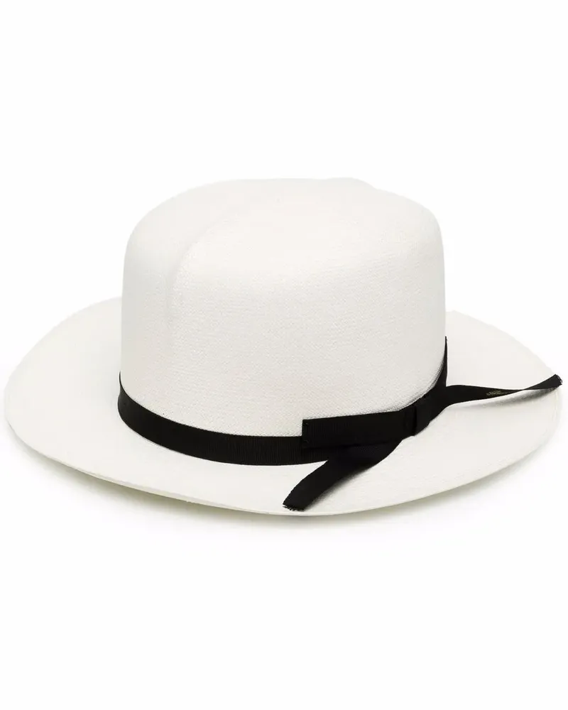 Borsalino Zweifarbiger Fischerhut - Weiß Weiß