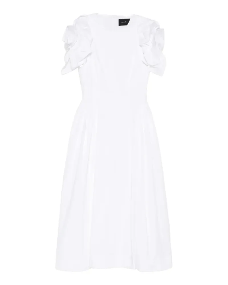 Simone Rocha round-neck ruffled midi dress - Weiß Weiß