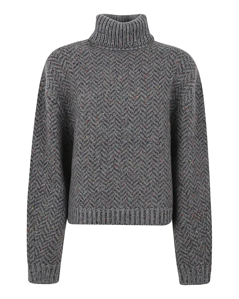 Gabriela Hearst Courtney Rollkragenpullover mit Fischgrätenmuster - Grau Grau