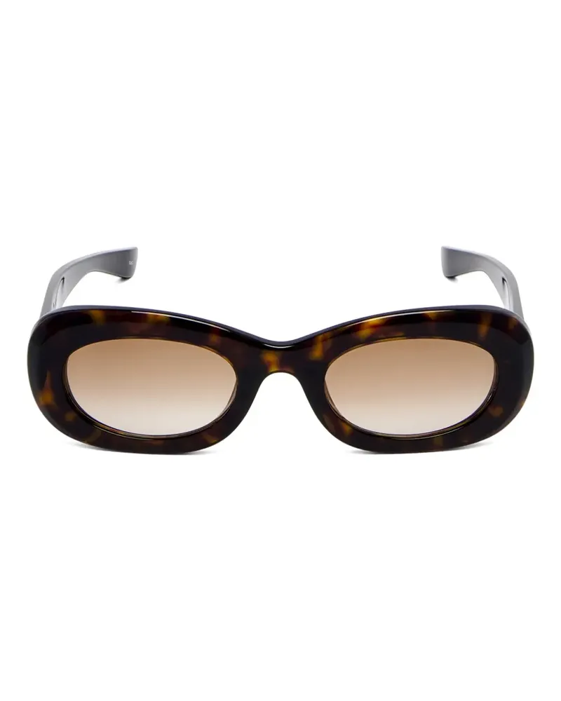 Alexander McQueen Sonnenbrille mit ovalem Gestell - Braun Braun