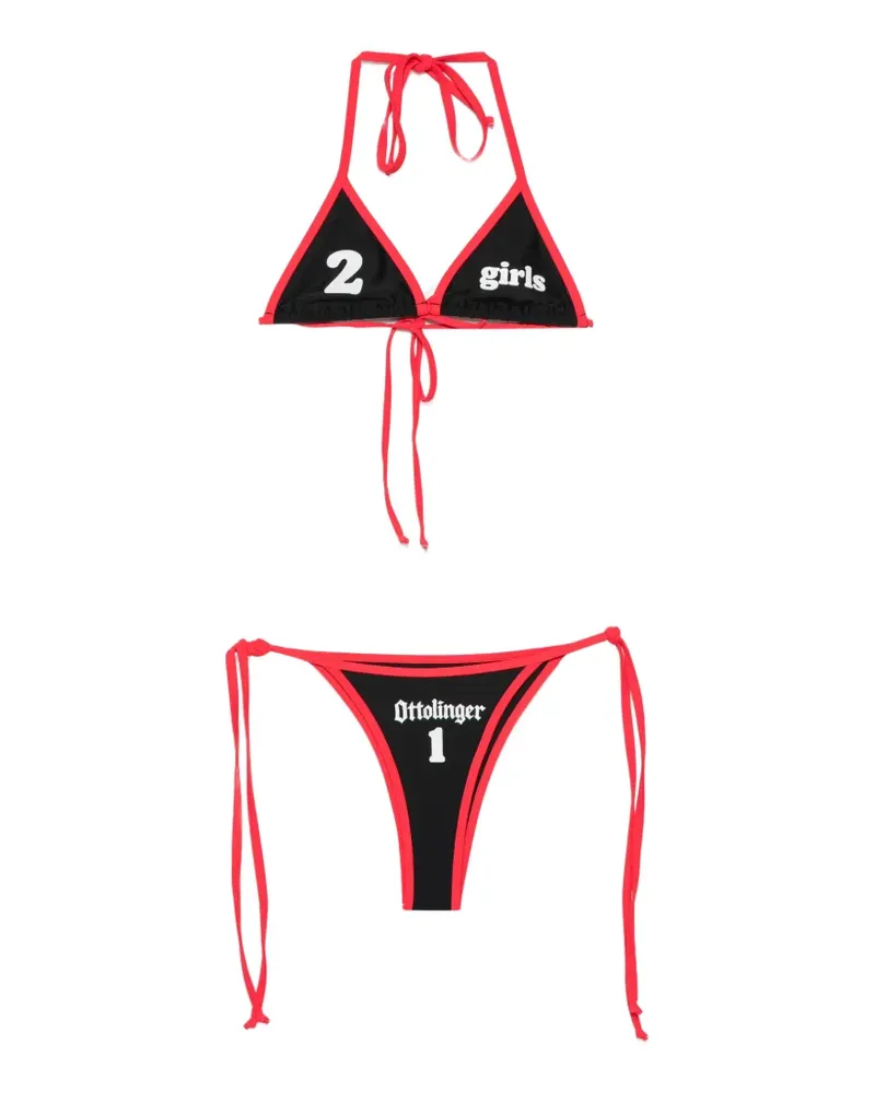 OTTOLINGER logo-print triangle bikini - Schwarz Schwarz