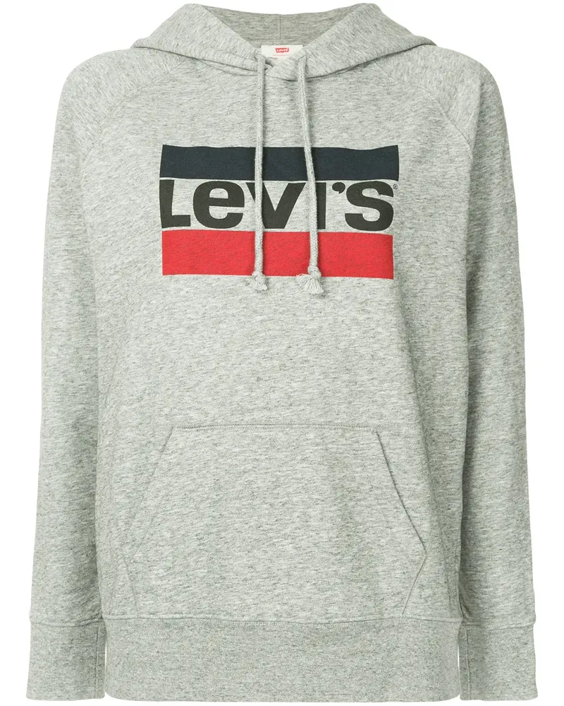 Levi's Kapuzenpullover mit Logo-Print - Grau Grau