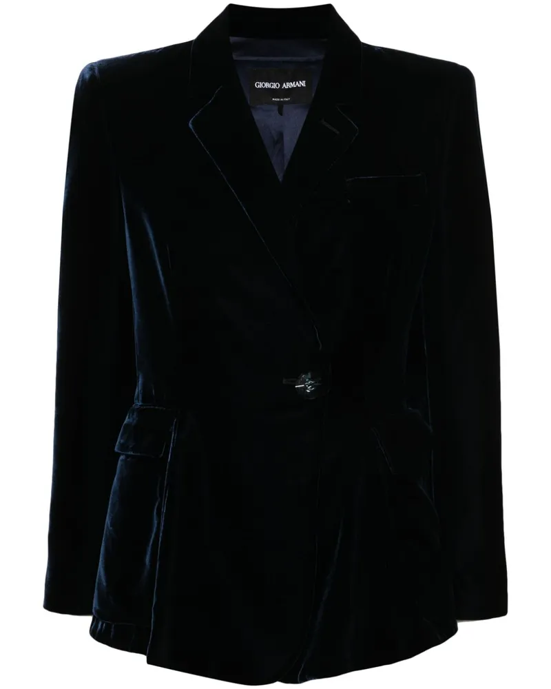 Giorgio Armani Einreihiges Sakko aus Samt - Blau Blau