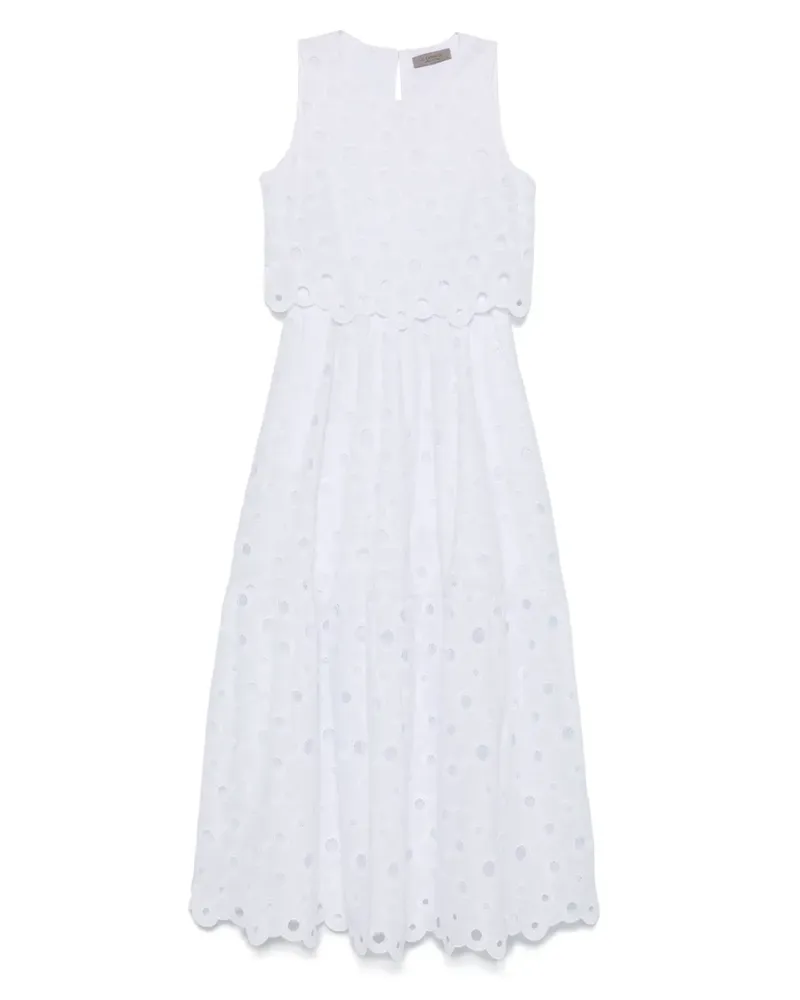 D.EXTERIOR Maxikleid mit Lochstickerei - Weiß Weiß