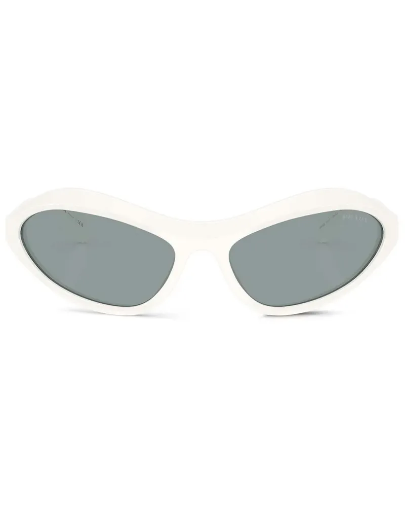 Prada Sonnenbrille mit Logo-Gravur - Weiß Weiß