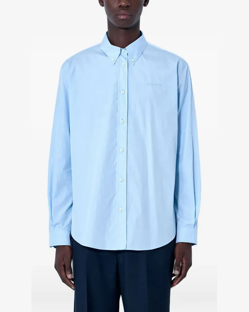 Miu Miu button-down cotton-poplin shirt - Blau Blau