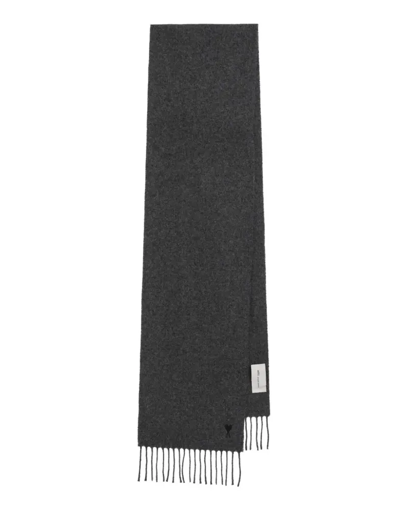 AMI Paris Ami de Coeur Schal mit Stickerei - Grau Grau