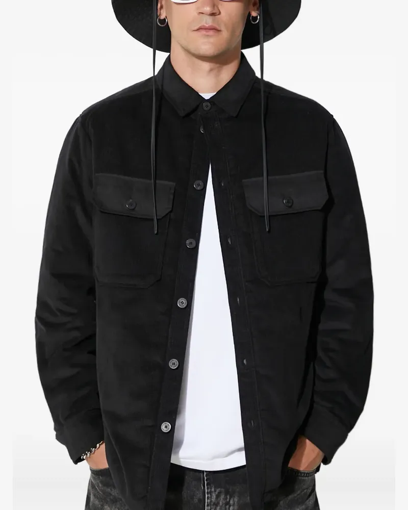 Neil Barrett button-fastening corduroy shirt jacket - Schwarz Schwarz