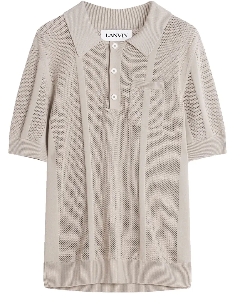 Lanvin Poloshirt mit Lochstrickmuster - Nude Nude
