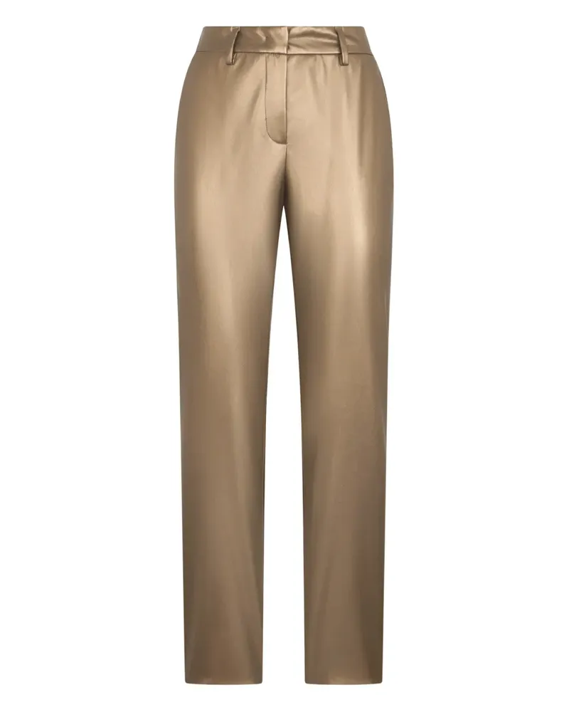 Boglioli vegan leather metallic Trousers - Braun Braun