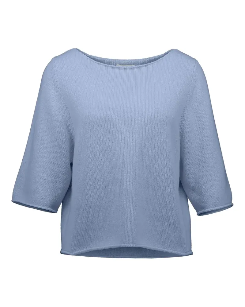 ALLUDE Pullover mit U-Boot-Ausschnitt - Blau Blau