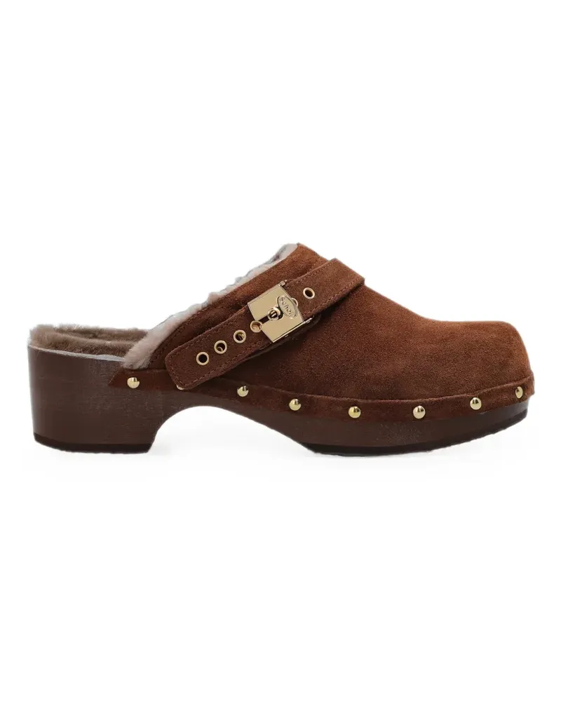 Scholl Pescura Robin Fur clogs - Braun Braun