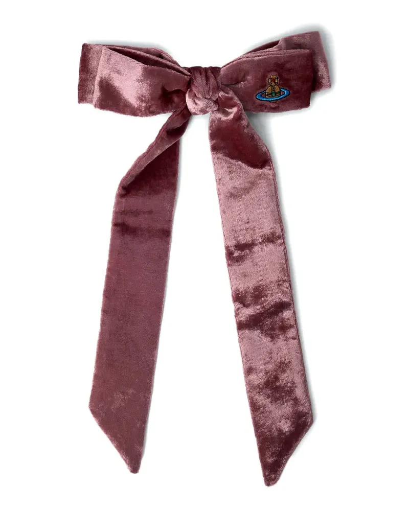 Vivienne Westwood bow-shaped Orb-logo hair clip - Rosa Rosa