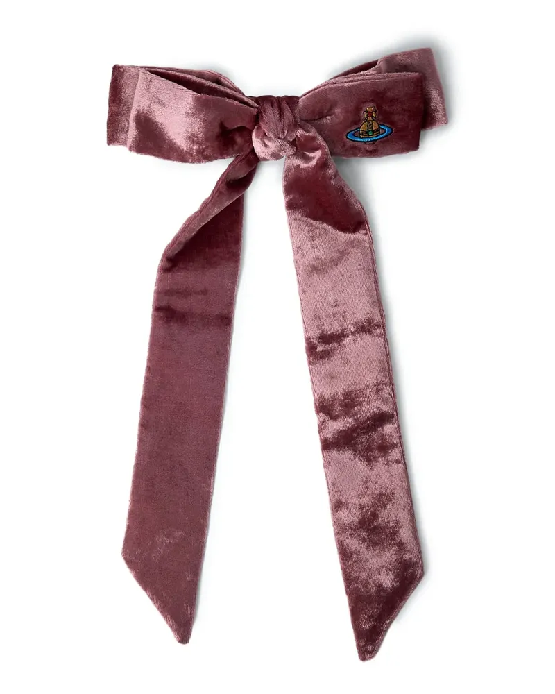 Vivienne Westwood Haarspange mit Orb-Logo in Schleifenform - Rosa Rosa