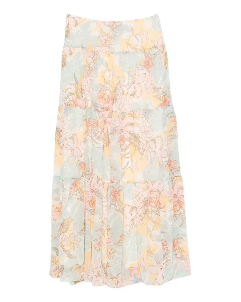 Ralph Lauren Gestufter Rock mit Blumenprint - Nude Nude