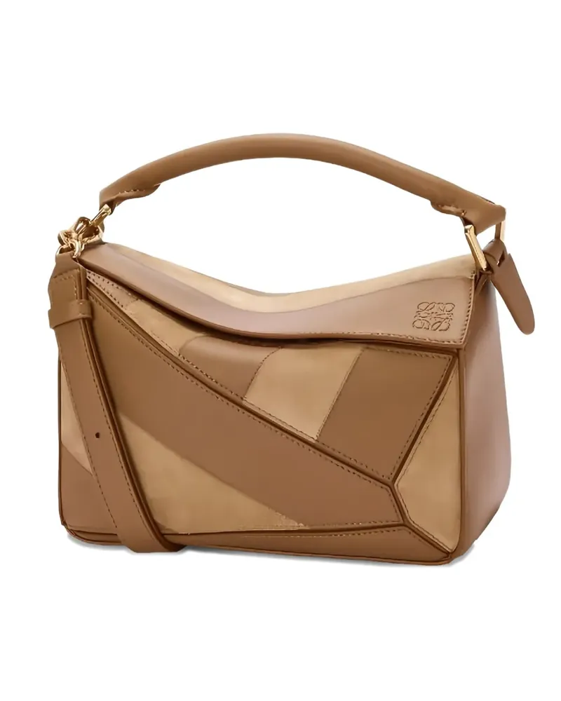 Loewe Kleiner Puzzle gestreifter Tote Bag - Braun Braun