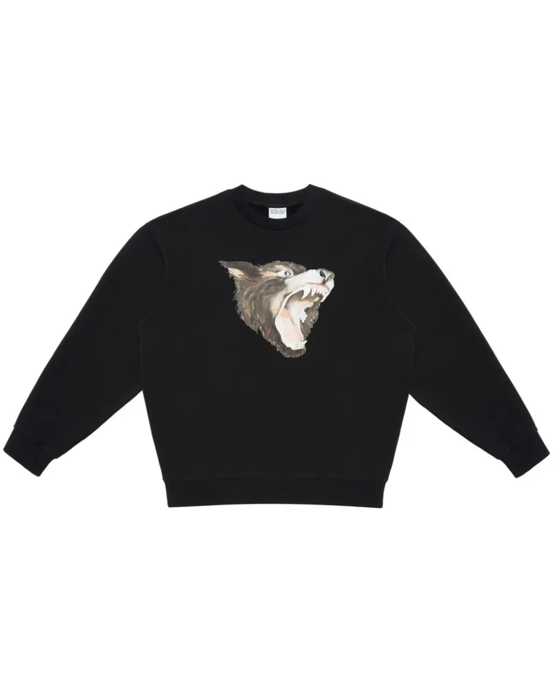 Marcelo Burlon | County of Milan Langärmeliges Wolf Sweatshirt Schwarz