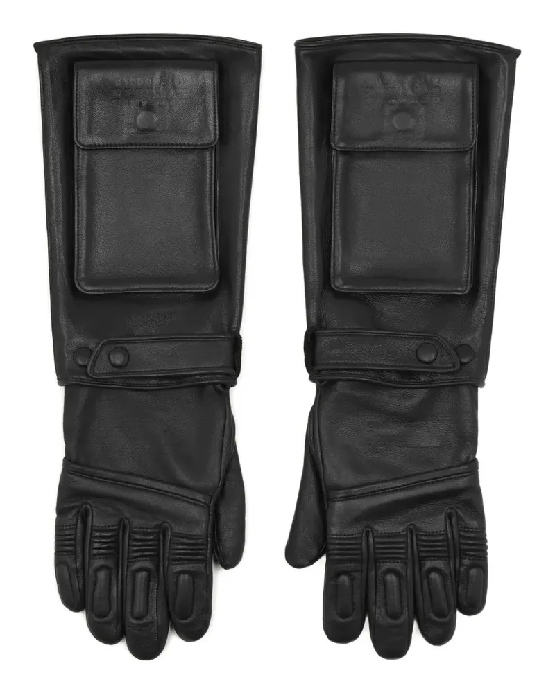 Maison Margiela Handschuhe aus Leder mit Taschendetail - Schwarz Schwarz