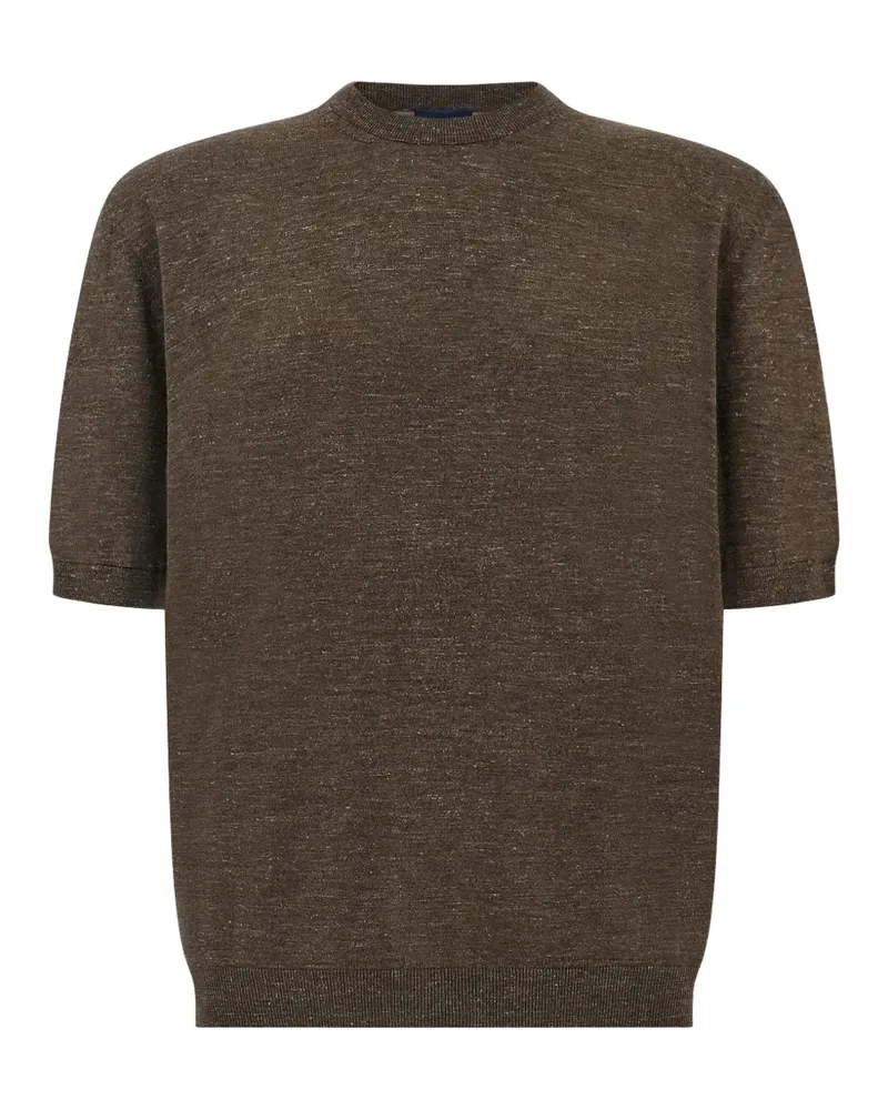 Paul & Shark Fein gestricktes T-Shirt - Braun Braun