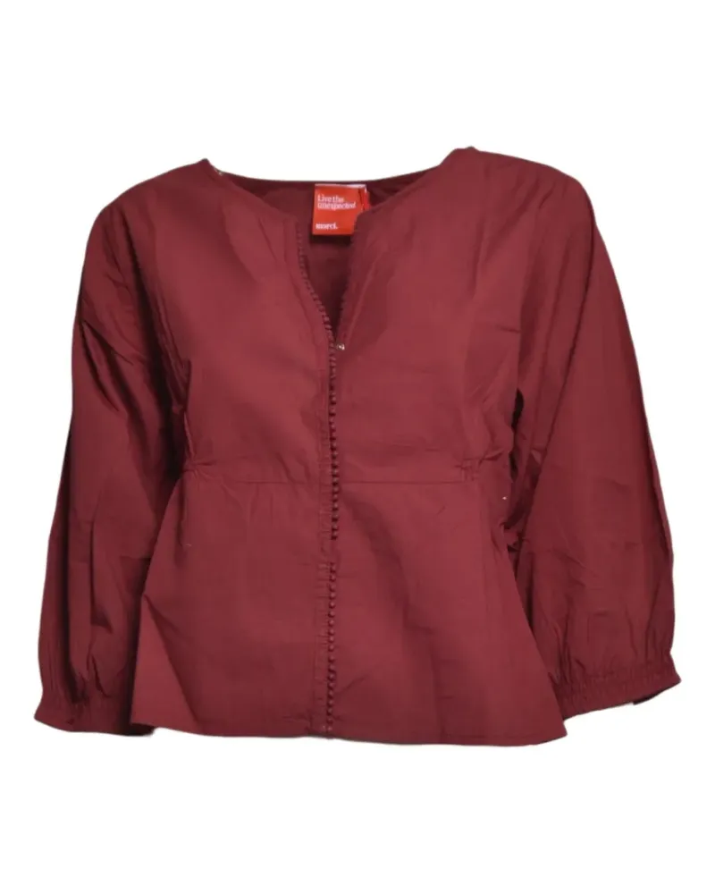 ..,merci bobble-trim elasticated-waist blouse - Rot Rot