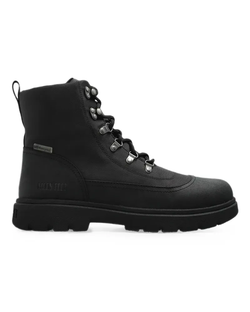 Moon Boot Bikerstiefel aus Nylon - Schwarz Schwarz