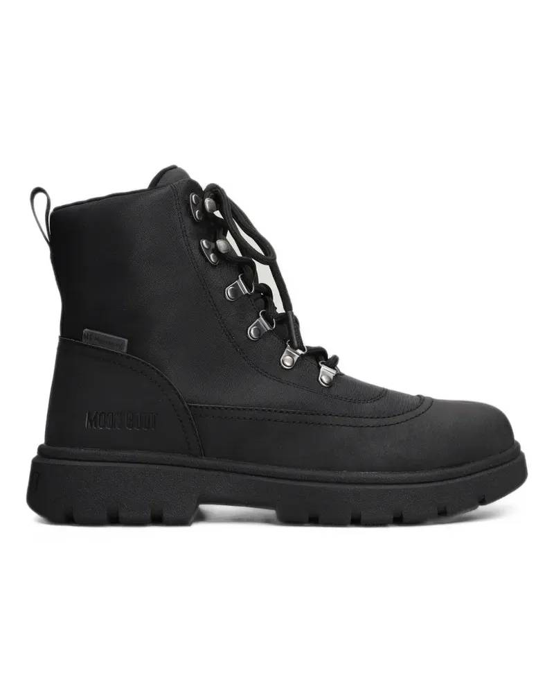 Moon Boot Bikerstiefel aus Nylon - Schwarz Schwarz