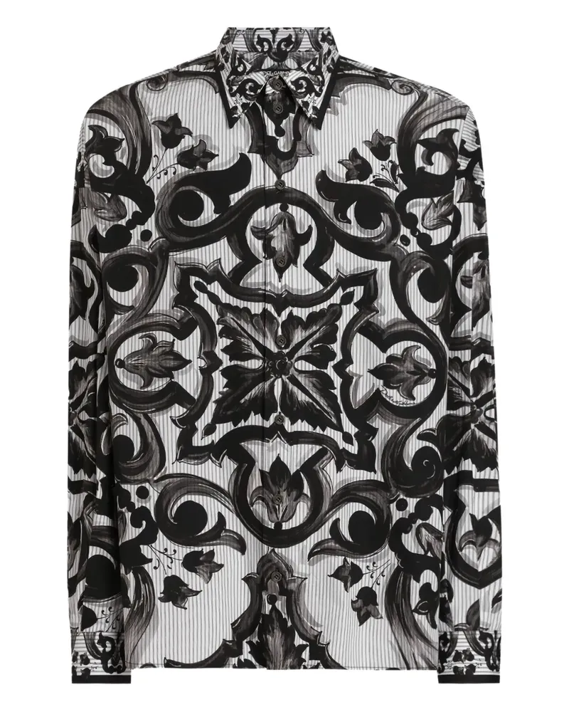 Dolce & Gabbana Hemd mit Majolica-Print - Schwarz Schwarz