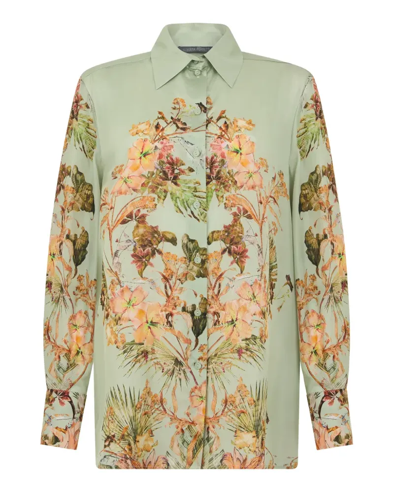 Alberta Ferretti floral-print silk shirt - Grün Grün