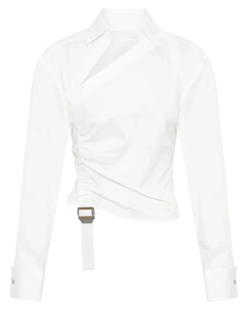 Dion Lee Asymmetrisches Hemd mit Raffungen - Weiß Weiß