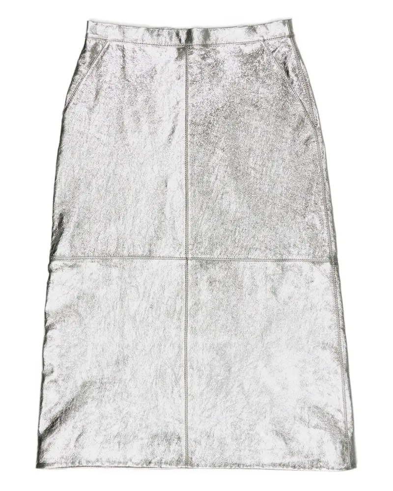 BIMBA Y LOLA Midirock aus Wildleder - Silber Silber
