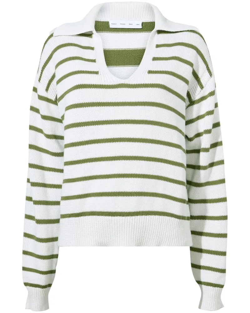 Proenza Schouler Gestreifter Murphy Pullover - Weiß Weiß