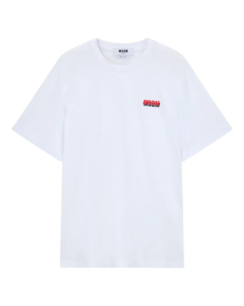 MSGM T-Shirt mit Logo-Print - Weiß Weiß