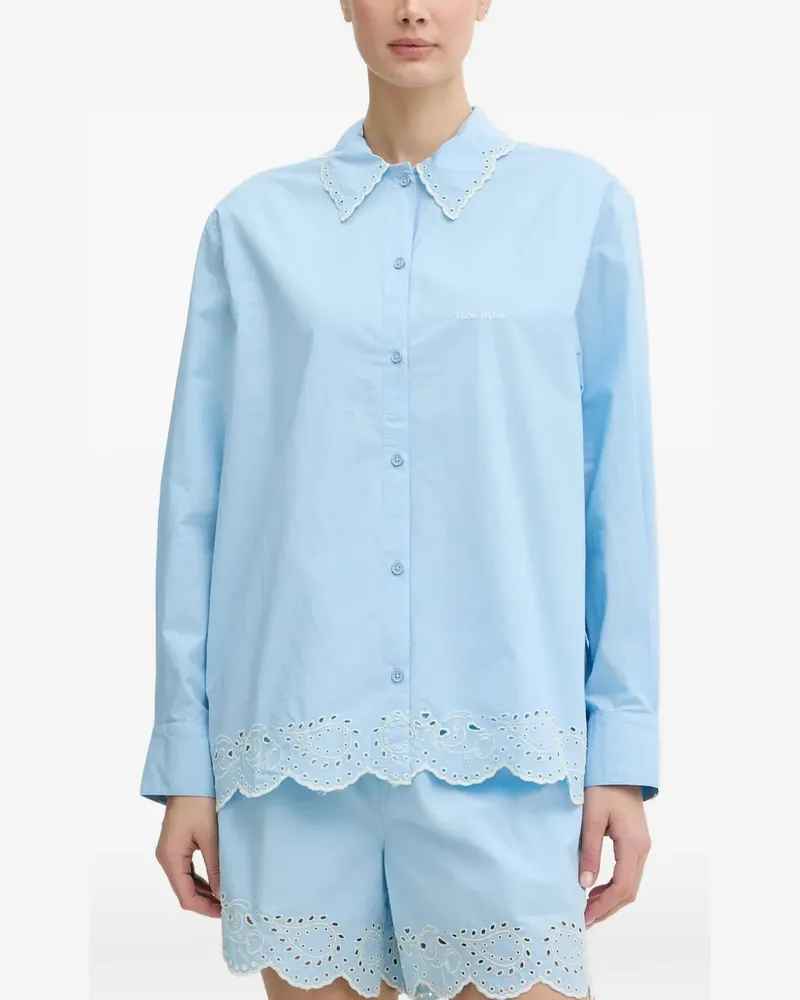Stine Goya broderie-anglaise scalloped shirt - Blau Blau
