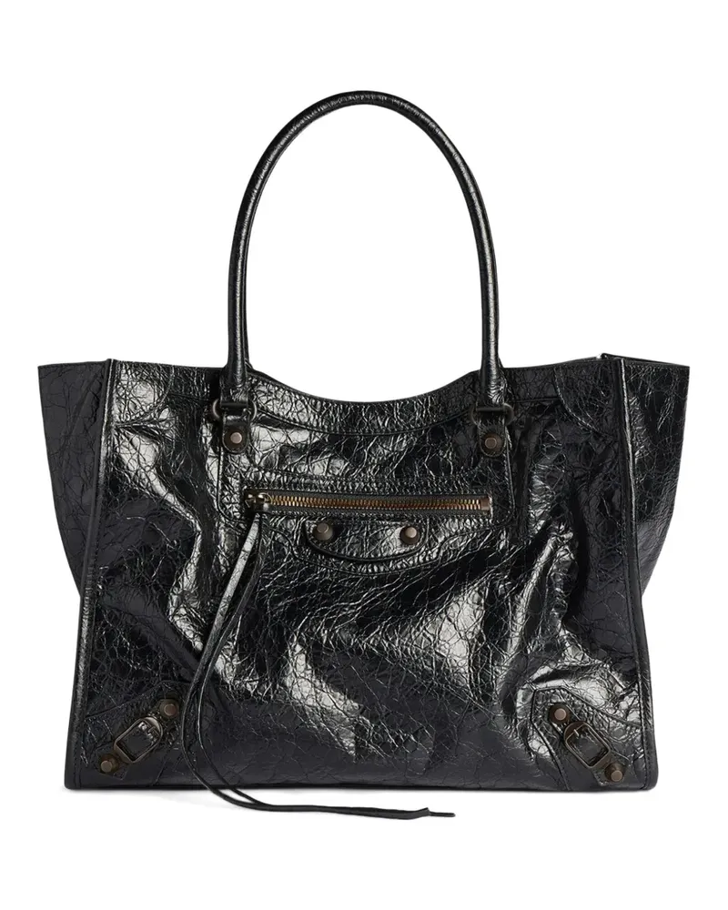 Balenciaga small Le City lambskin tote bag - Schwarz Schwarz
