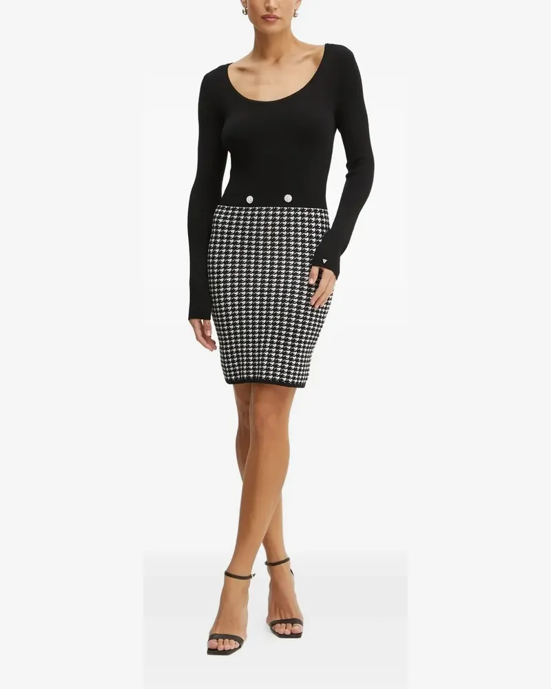 Guess Kleid mit Hahnentrittmuster - Grau Grau