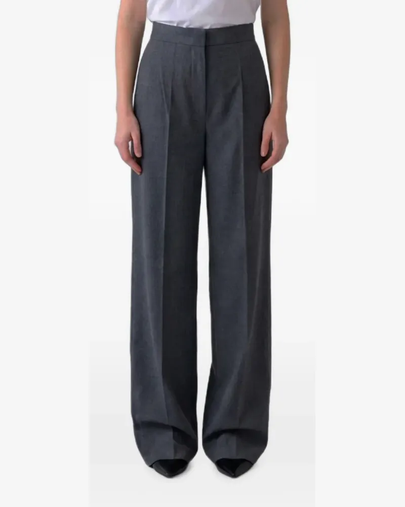 Max Mara pleated wool palazzo pants - Grau Grau