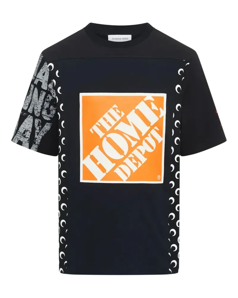 Marine Serre Regenerated T-Shirt mit Print - Schwarz Schwarz