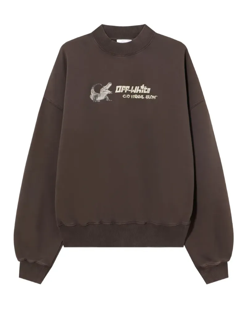 OFF-WHITE Sweatshirt mit Kroko-Grafik - Braun Braun