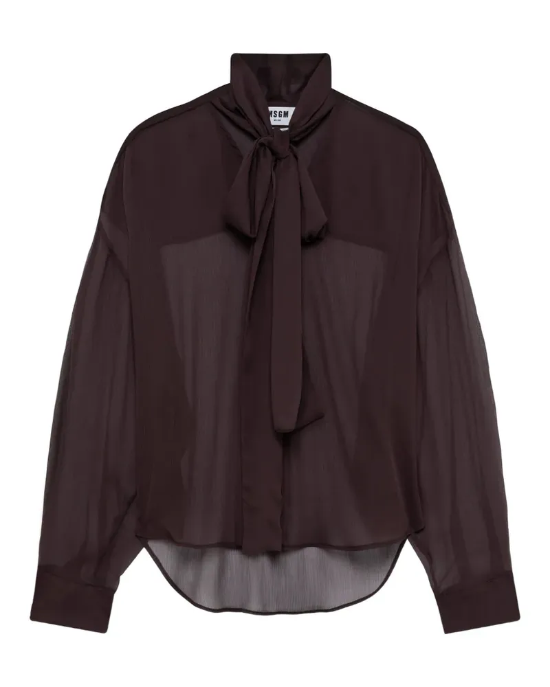 MSGM Transparente Bluse - Braun Braun