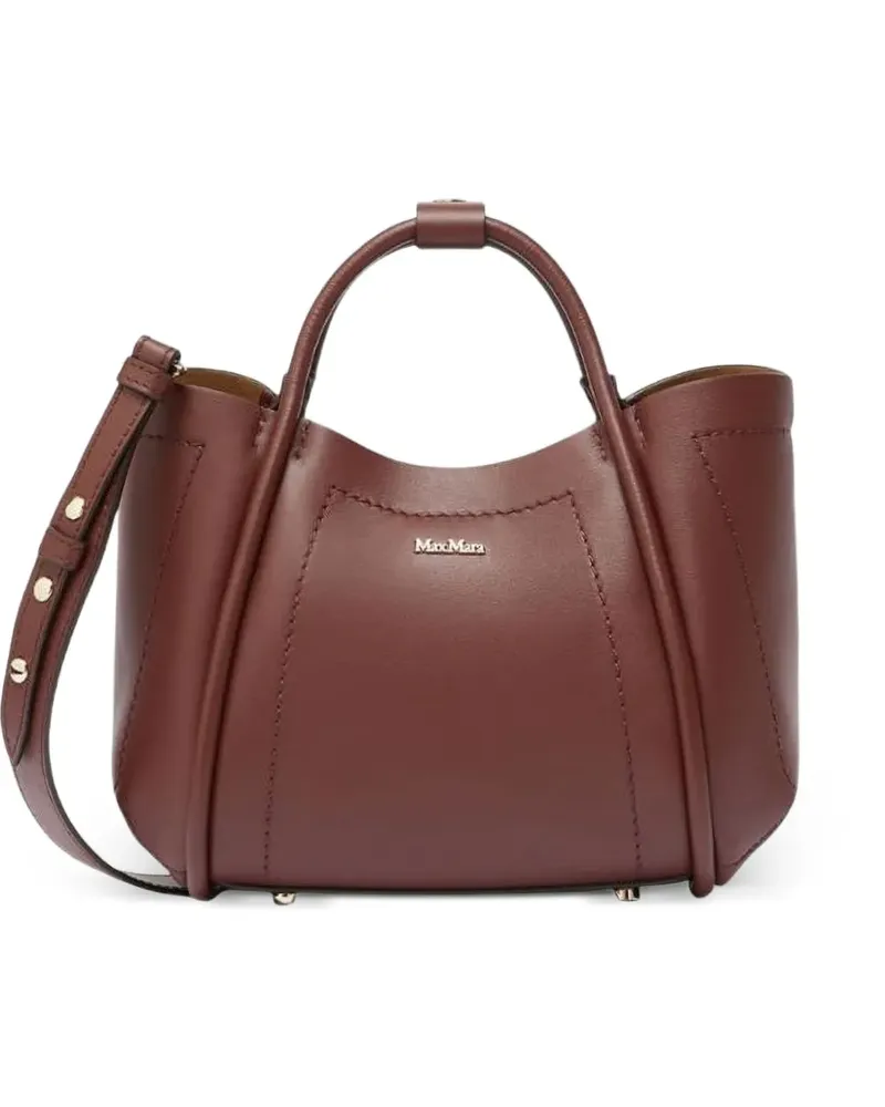 Max Mara Handtasche aus Leder mit abgerundetem Saum - Rot Rot