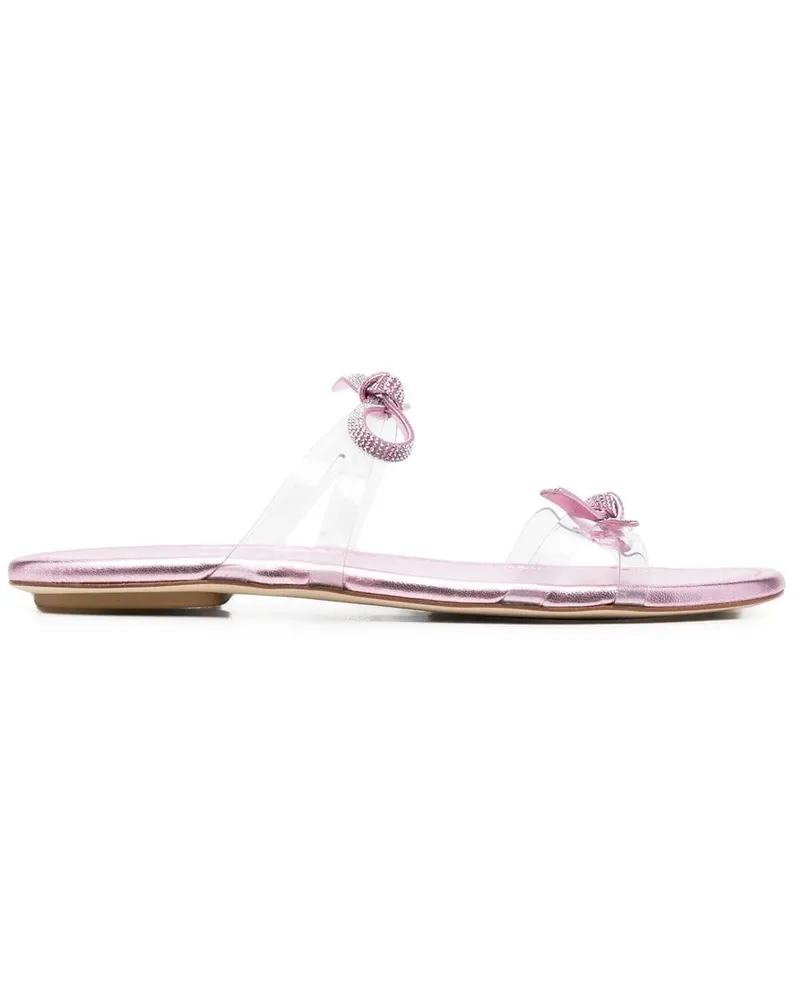Stuart Weitzman Pantoletten mit Schleife - Weiß Weiß