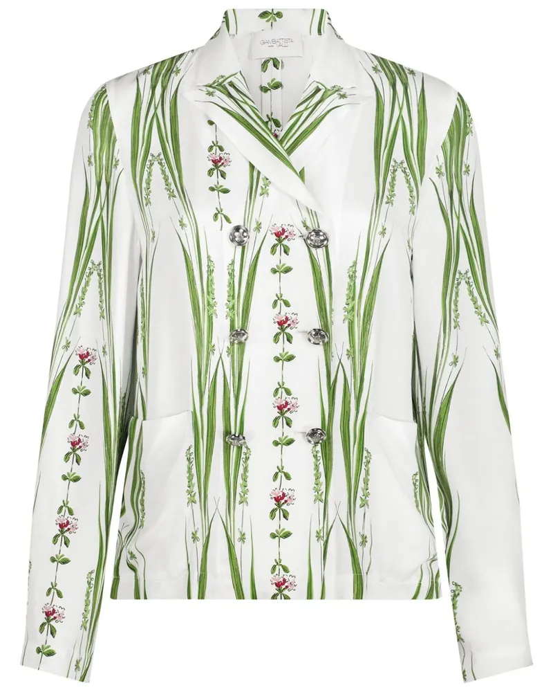 Giambattista Valli Jardin du Cap Bluse mit blumigem Print - Weiß Weiß